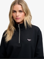 Синій - Superdry Signature Emb Half Zip Sweat Top - Image 5 of 7