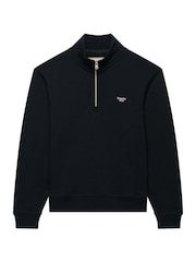 Синій - Superdry Signature Emb Half Zip Sweat Top - Image 6 of 7