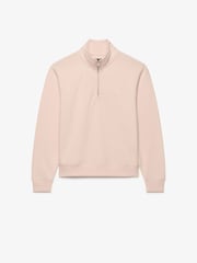 Superdry Pink Signature Emb Half Zip Sweat Top - Image 1 of 3