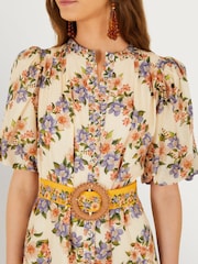 Farm Rio Yellow Hilo Stripes Sand Mini Dress - Image 3 of 4