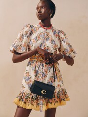 Farm Rio Yellow Hilo Stripes Sand Mini Dress - Image 5 of 6