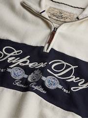 Superdry Cream Ornate Script Half Zip Sweat Top - Image 7 of 7