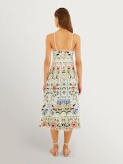 Farm Rio 缝制花园中长连衣裙 - 4的图像2｝