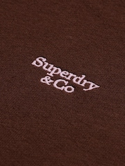 Superdry Brown Signature Embroided Oversized Sweat Top - Image 7 of 7