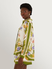 Farm Rio Green Tropical Scarf Sand Shirt - Image 4 of 5