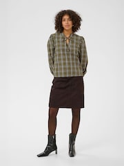 Kaffe Green Chris Long Sleeve V-Neck Tie Blouse - Image 3 of 6