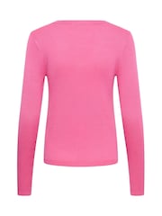 Kaffe Pink KAmalou Ribbed Long Sleeve Knit Jumper - Image 5 of 5