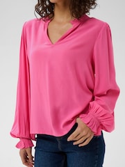 Kaffe Pink KAelly Long Sleeve Blouse - Image 4 of 6