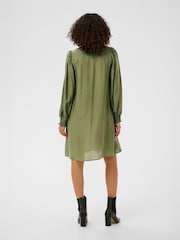 Kaffe Green Long Sleeve V-Neck Knee Length Dress - Image 2 of 4