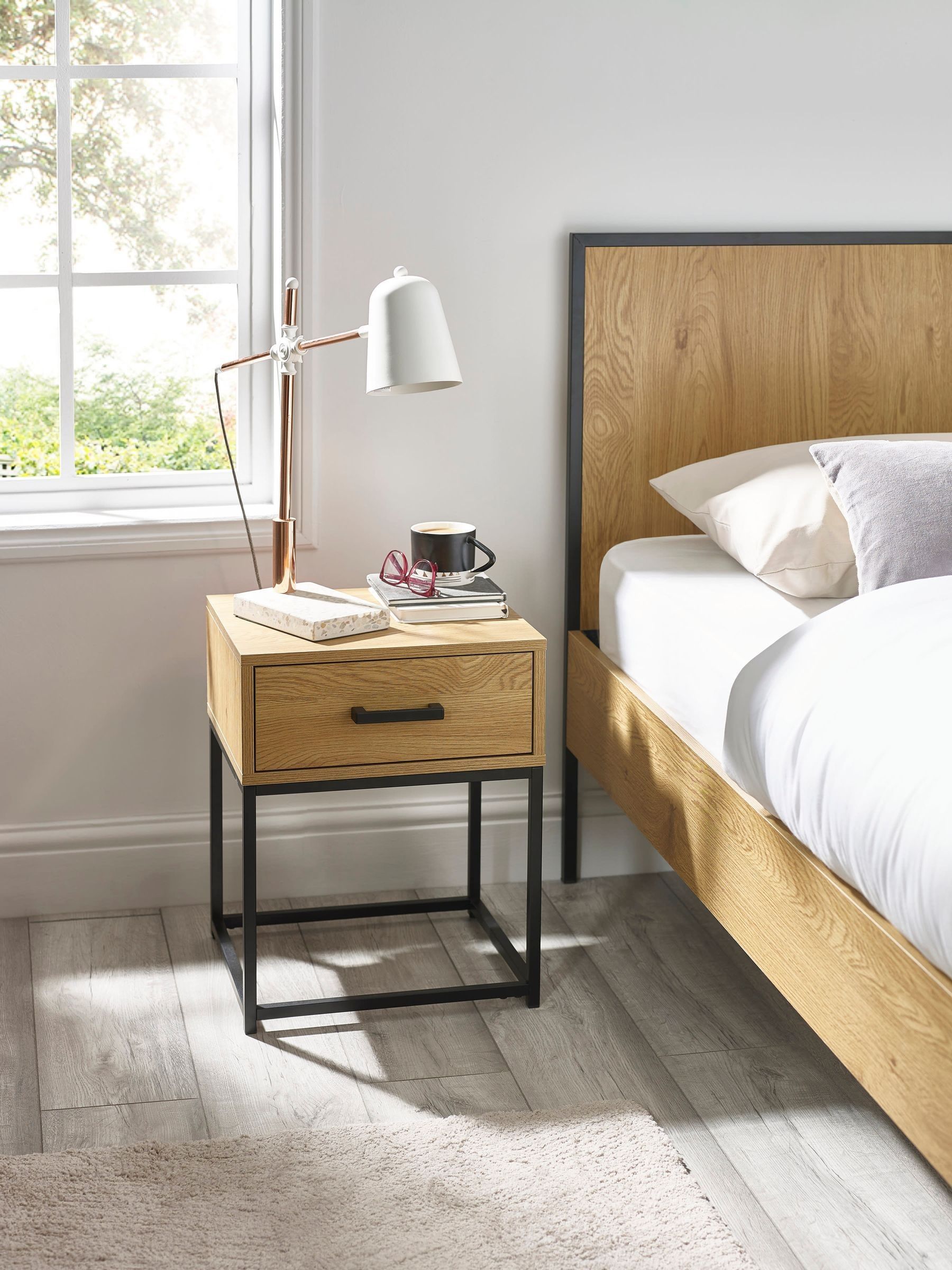 Julian Bowen Harlow 1 Drawer Bedside - Image 3