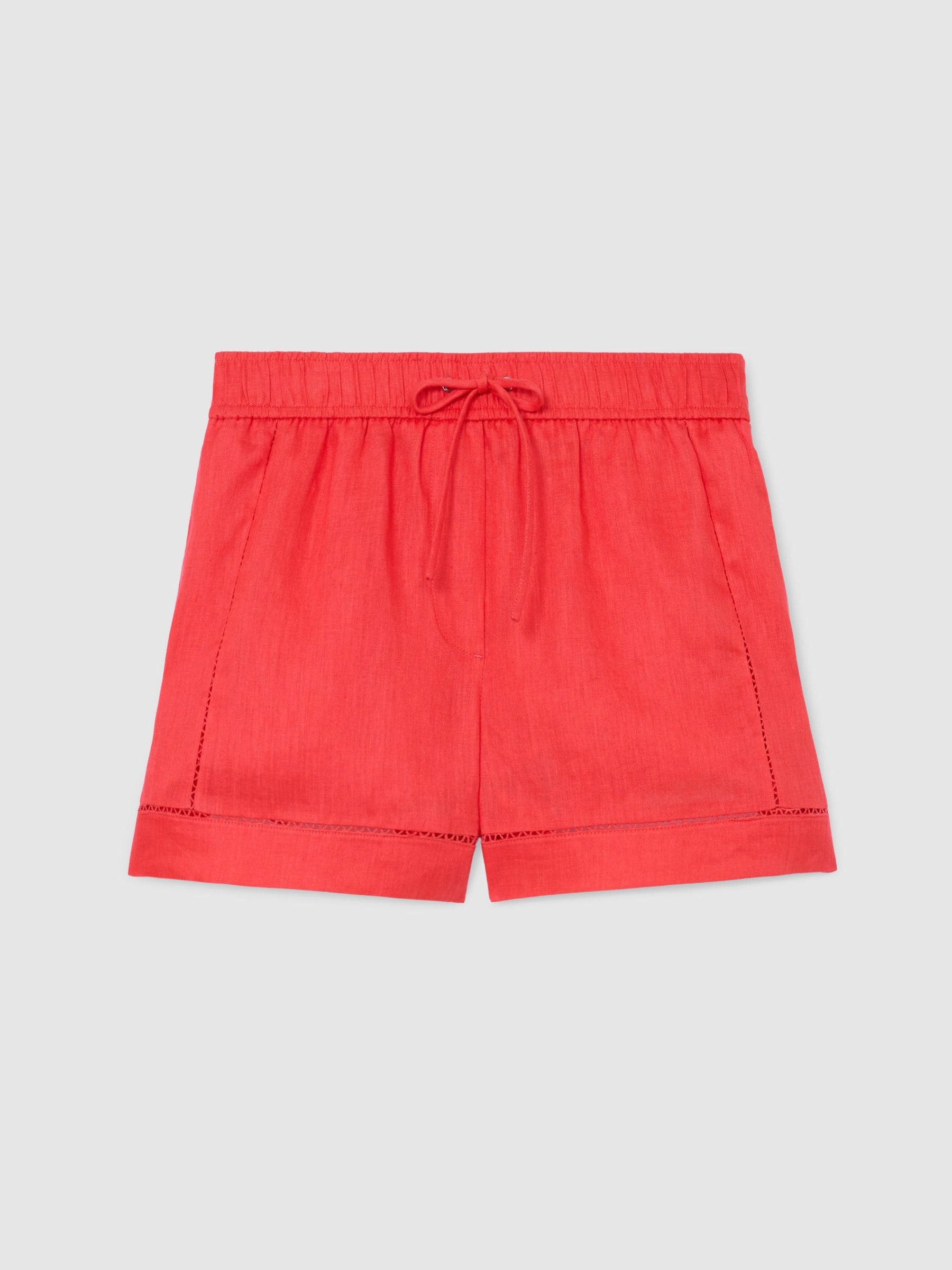 Buy Reiss Coral Riley Linen Ladder-Embroidery Shorts from Next USA