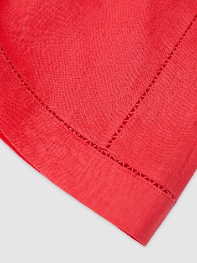 Reiss Coral Riley Linen Ladder-Embroidery Shorts - Image 7 of 7