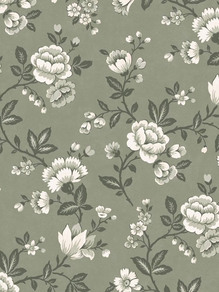Laura Ashley Antique Green Bradenbury Trail A4 Wallpaper Sample - Image 2 of 4 Laura Ashley Antique Green Bradenbury Trail A4 Wallpaper Sample - Image 2 of 4