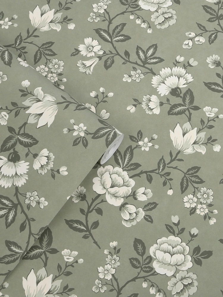 Laura Ashley Antique Green Bradenbury Trail A4 Wallpaper Sample - Image 4 of 4 Laura Ashley Antique Green Bradenbury Trail A4 Wallpaper Sample - Image 4 of 4