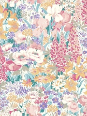 Laura Ashley Multi Everingham Meadow A4 Wallpaper Sample - Image 2 of 4