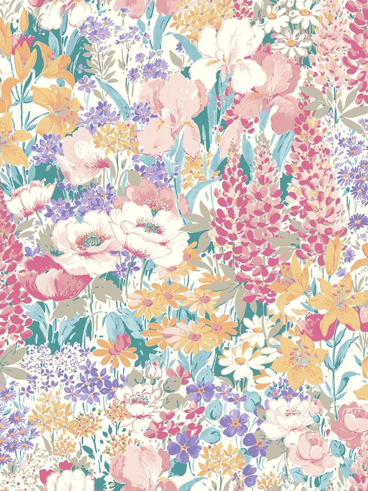 Laura Ashley Multi Everingham Meadow A4 Wallpaper Sample - Image 2 of 4