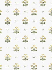 Laura Ashley Ochre Yellow Harthill Daisy A4 Wallpaper Sample - Image 2 of 4