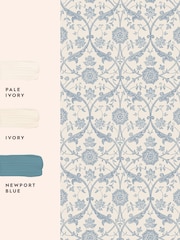 Laura Ashley Newport Blue Endale Trellis A4 Wallpaper Sample - Image 3 of 4