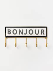 Oliver Bonas Multi Black & White Bonjour Wall Storage Hooks - Image 1 of 4