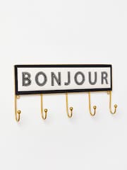 Oliver Bonas Multi Black & White Bonjour Wall Storage Hooks - Image 2 of 4