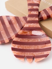 Oliver Bonas Red Stripe Resin Salad Servers - Image 3 of 4