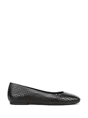 Vionic Black Orinda Perforated Regular Fit Arch Support Ballet Flats - Image 1 of 7