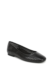 Vionic Black Orinda Perforated Regular Fit Arch Support Ballet Flats - Image 3 of 7