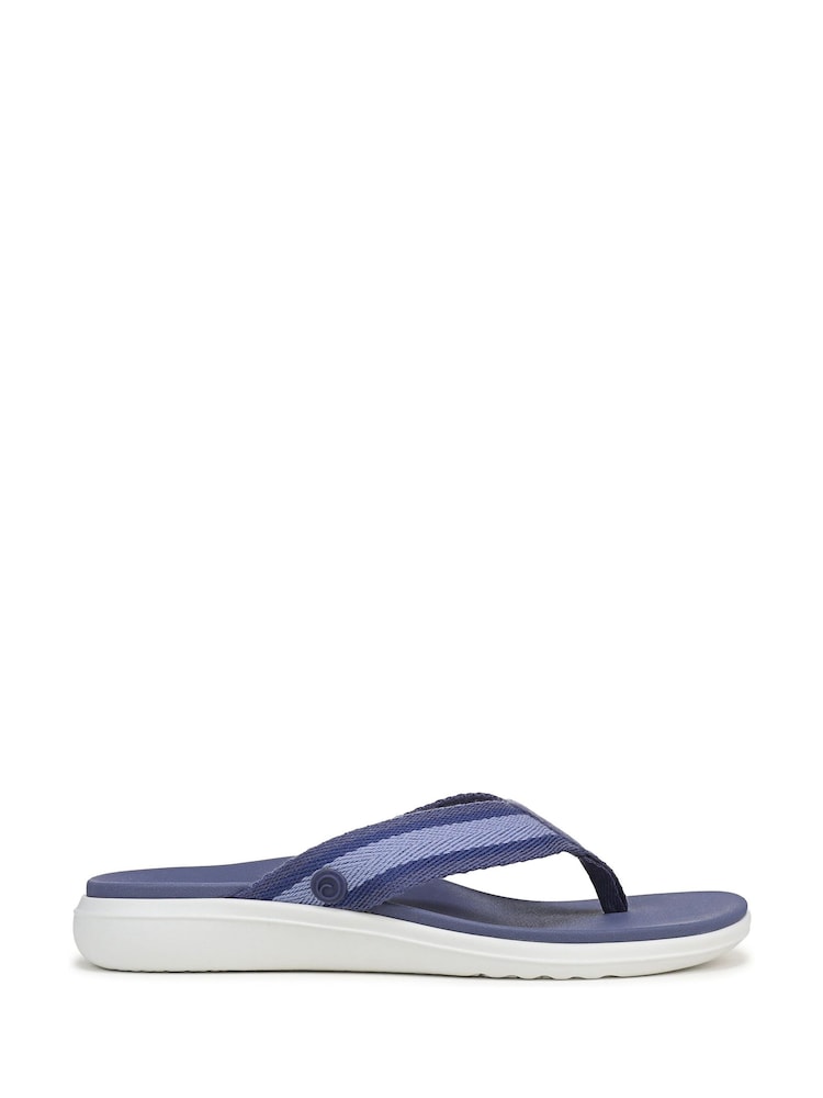 Blau - Vionic Indigo Normale Passform Zehensteg-Sandalen mit Fußgewölbestütze - Bild 1 von 7