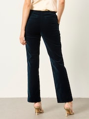 FatFace Teal Blue Mabel Velvet Tailored Trousers - Image 2 of 7