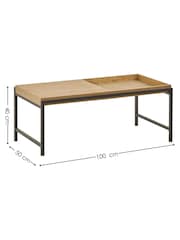 Julian Bowen Oak Effect Reuben Tray Coffee Table - Image 6 of 7
