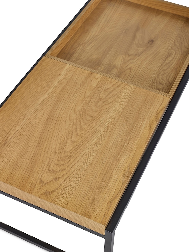 Julian Bowen Oak Effect Reuben Tray Coffee Table - Image 7 of 7