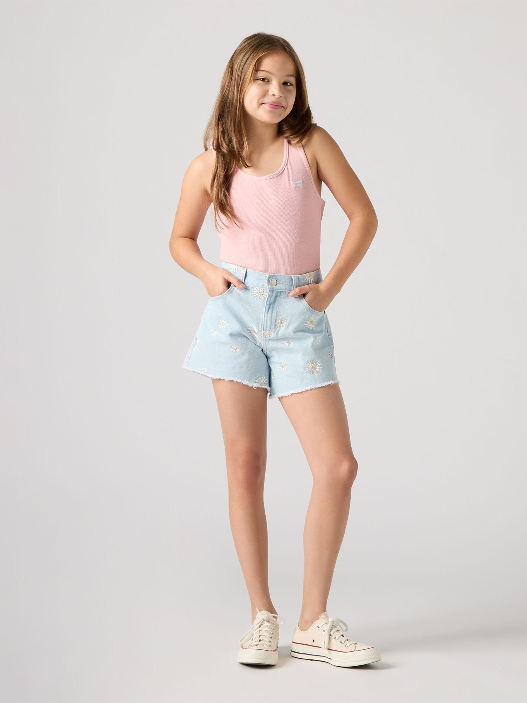 Buy Levi's Blue Daisy High Waisted Adjustable Denim Shorts from