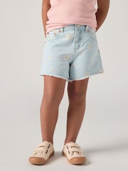 Levi's Blue Daisy High Waisted Adjustable Denim Shorts - Image 4 of 8