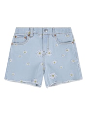 Levi's Blue Daisy High Waisted Adjustable Denim Shorts - Image 6 of 8