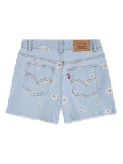 Levi's Blue Daisy High Waisted Adjustable Denim Shorts - Image 7 of 8