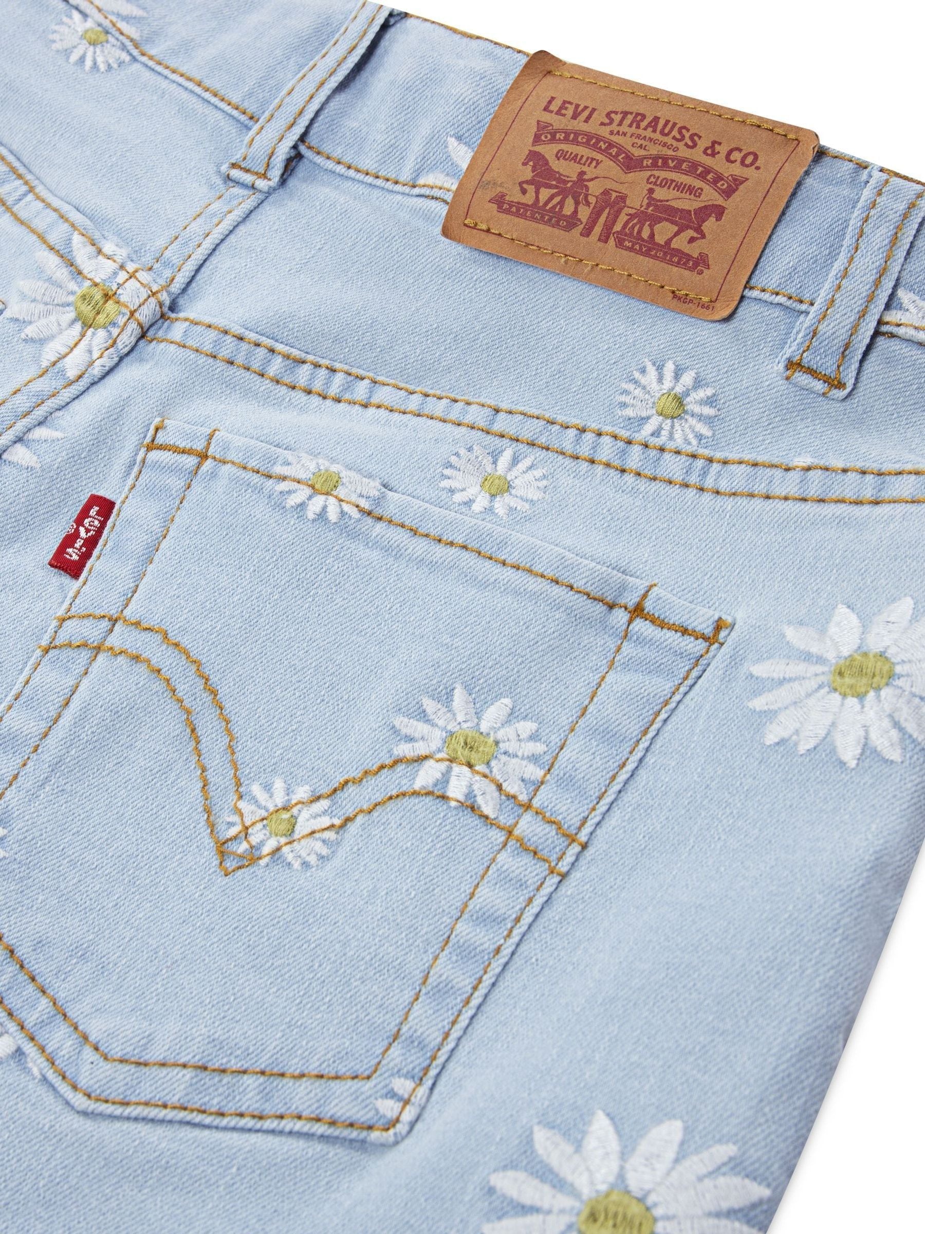 Buy Levi's Blue Daisy High Waisted Adjustable Denim Shorts from