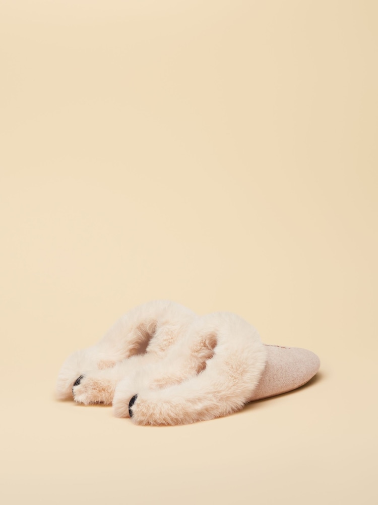 Joules Slippet Luxe Oat Dog Slippers - Image 2 of 6 Joules Slippet Luxe Oat Dog Slippers - Image 2 of 6