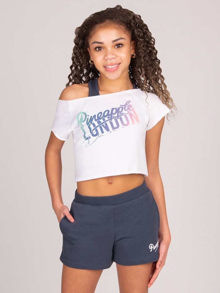 Pineapple White Retro Crop T-Shirt - Image 2 of 5