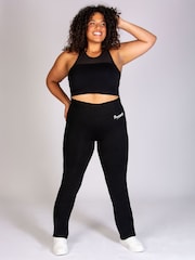 Pineapple Black Womens Contrast Band Bootcut Jersey Trousers - Image 5 of 7