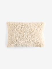 Natural Faux Fur 40 x 59cm Shearling Cushion - Image 3 of 4