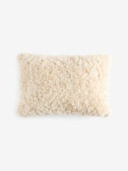 Natural Faux Fur 40 x 59cm Shearling Cushion - Image 4 of 4