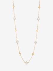 Inicio Polished and Mother of Pearl Long Clover Necklace - Bild 1 von 2