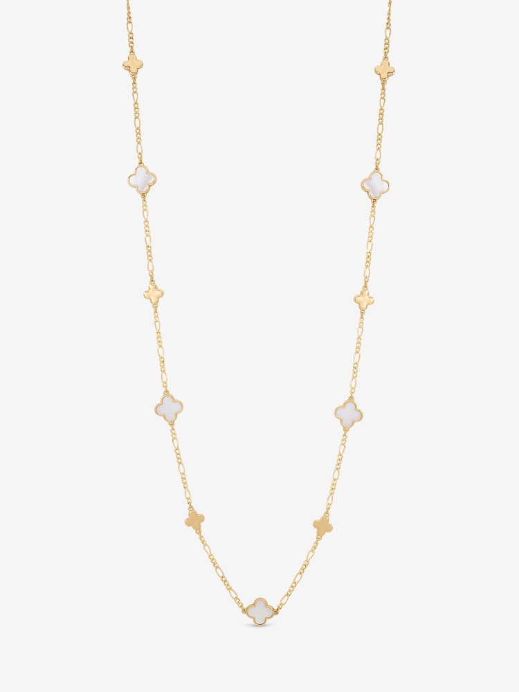 Inicio Polished and Mother of Pearl Long Clover Necklace - Bild 1 von 2