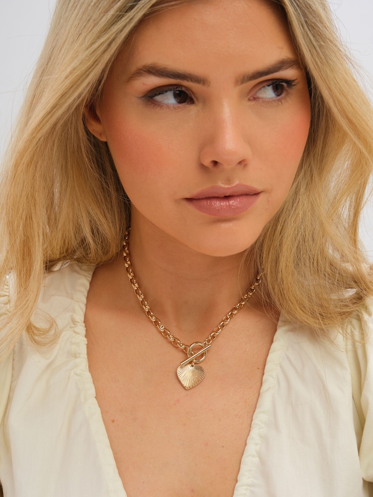 Inicio Diamond Cut Heart T-Bar Necklace - Image 2 de 3