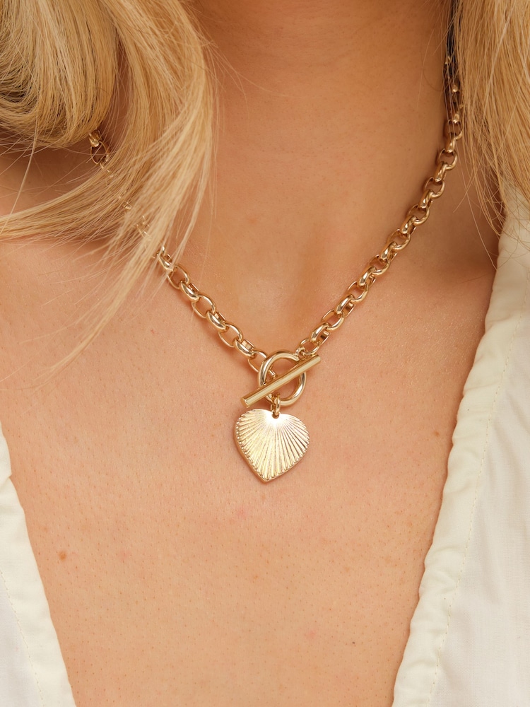 Inicio Diamond Cut Heart T-Bar Necklace - Image 3 de 3