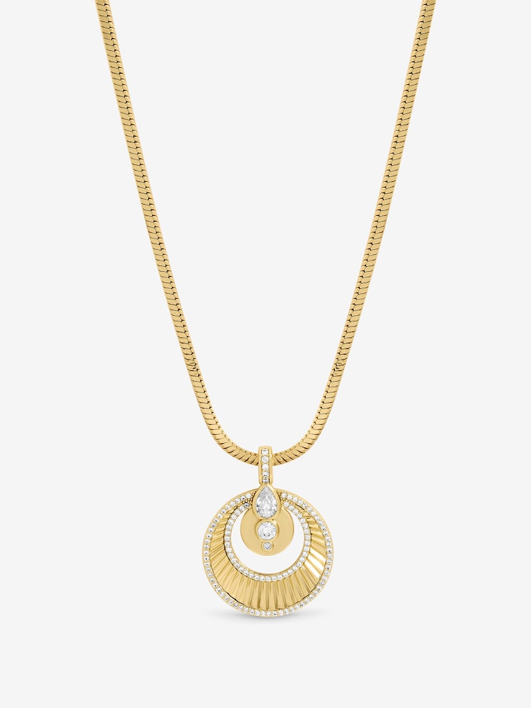 Inicio Metallic Crystal Disk Pendant - Image 1 of 1