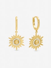 Inicio Gold Tone Pave Star Huggie Earrings - Image 1 of 1