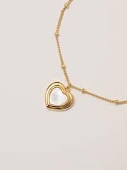 Inicio Gold Tone Mother of Pearl Heart Bracelet - Image 1 of 4