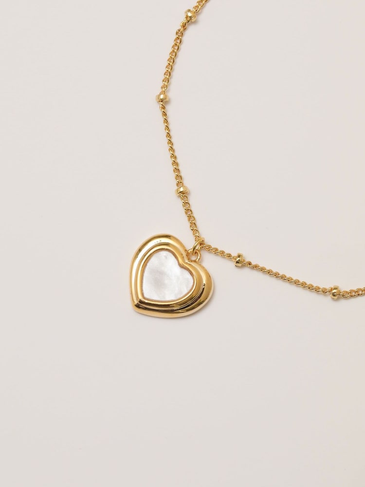 Inicio Gold Tone Mother of Pearl Heart Bracelet - Image 1 of 4 Inicio Gold Tone Mother of Pearl Heart Bracelet - Image 1 of 4