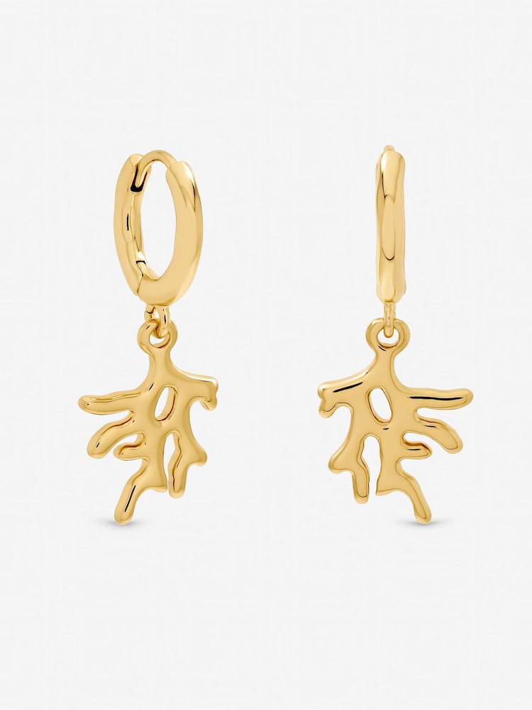 Inicio Gold Tone Pearl Shell and Coral MisMatch Earrings - Image 1 of 1
